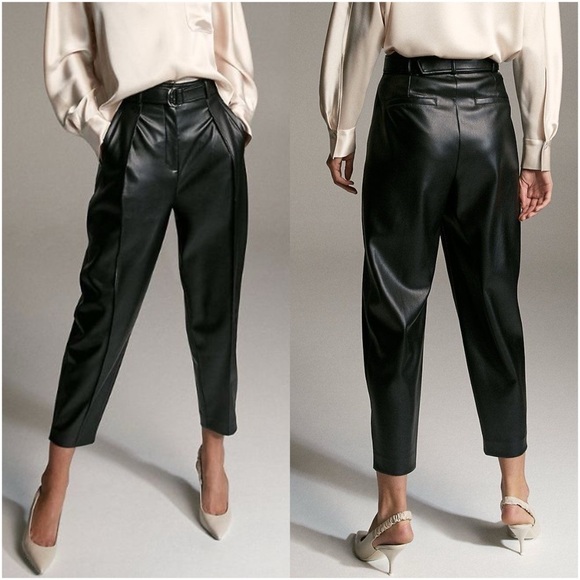 Aritzia Pants - ARITZIA Babaton Vegan Leather Trousers In Black